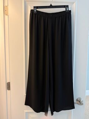 Eileen Fisher Black Wide Leg Silk Pants
